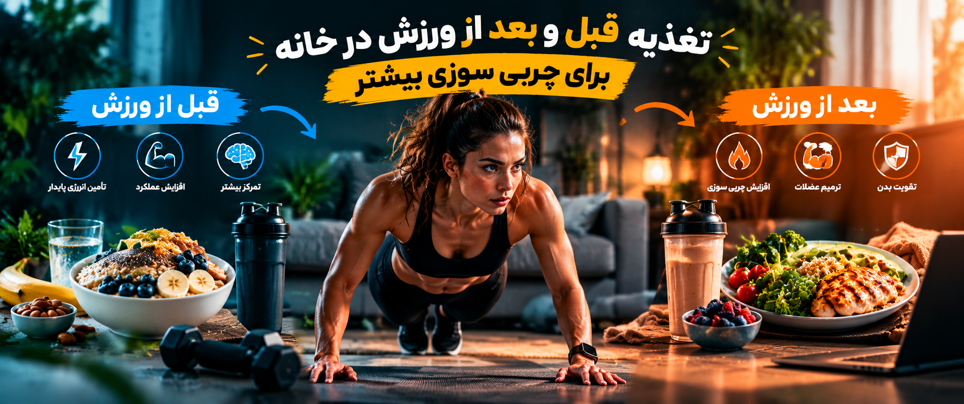عکس تغذیه قبل و بعد از ورزش برای چربی سوزی بیشتر